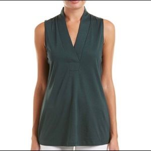 CABI | Green Placket Sleeveless V-Neck Top Sz. L